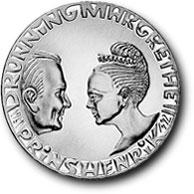 200-krone 1992 i sølv. Margrethe II og Prins Henriks sølvbryllup.  TILBUD