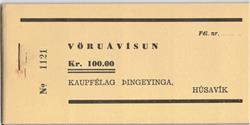 Husavik, Vöruuvisun, kr. 100,00