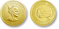Eventyrmønt, Den lille havfrue, guld.
