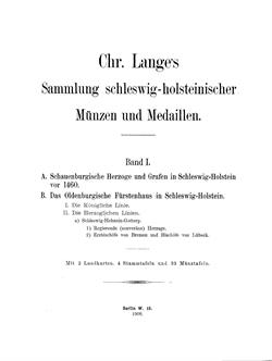 Chr. Lange\'s Sammlung schleswig-holsteinischer Münzen und Medaillen.